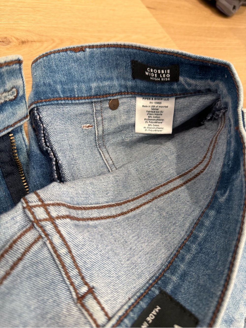 Veronica Beard Light Blue Wide-Leg Jeans with Front Patch Pockets - Picture 5 of 5